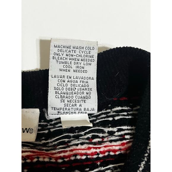 Vintage Nordic Fair Isle Cardigan – Red/Black/White With Intricate Silver Hooks - Picture 6 of 7